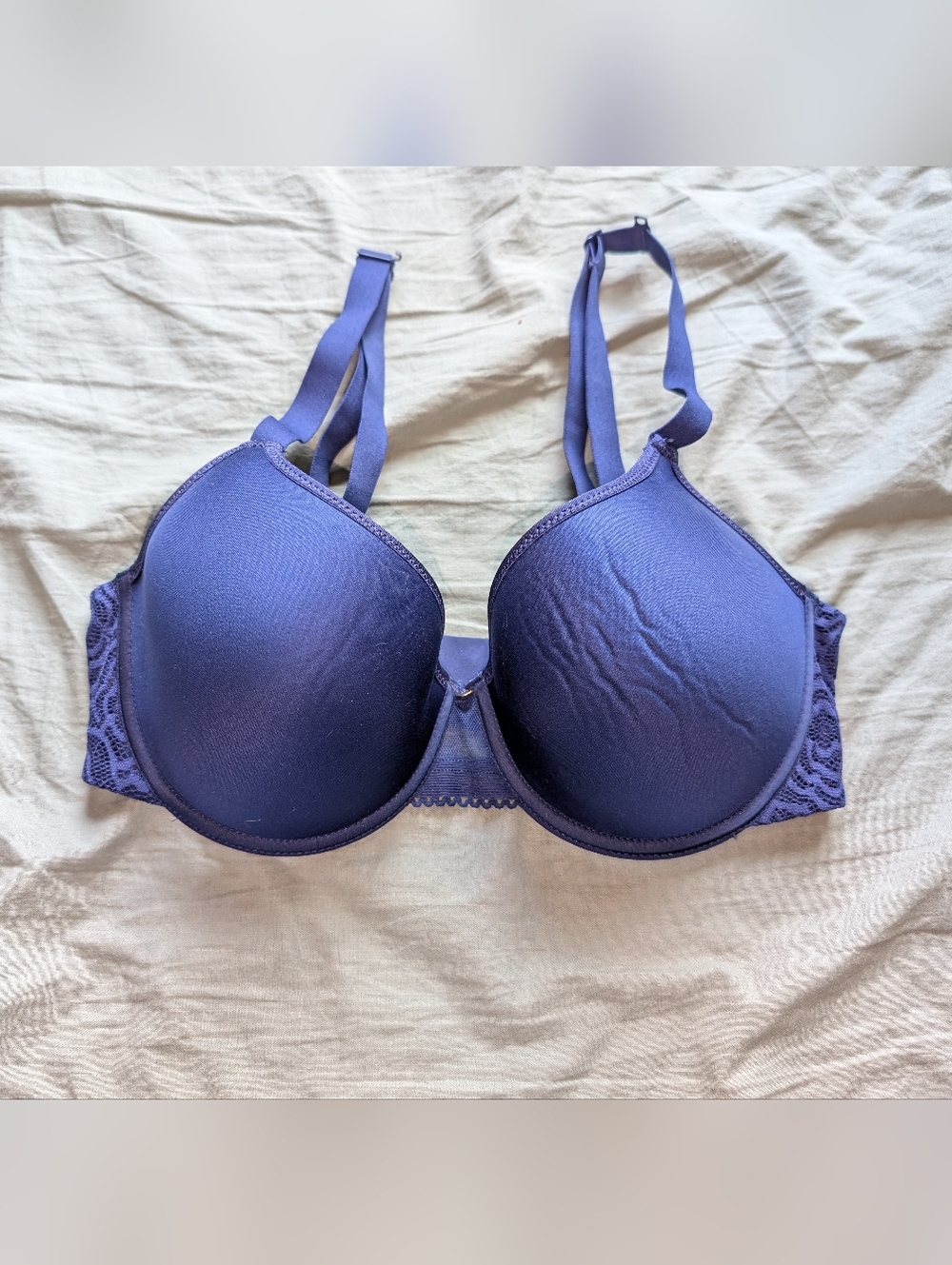 NWTO Chantelle Jolie Comfort Convertible T-Shirt Bra 32DD Blue